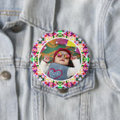 カスタム写真鮮やかピンクのお母さんの日の記念 缶バッジ (インサイチュ)