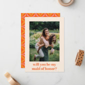 カスタム写真鮮やかレトロメイド・オブ・オーナー（花嫁付き添い人）案 ノートカード (正面/裏面インサイチュ)