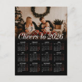 カスタム写真黒カモダンレンダー2026ファミリー シーズンポストカード (正面)