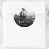 カスタム写真黒抽象芸術写真家クラ ラウンドシール (バッグ)