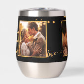 カスタム写真黒金ゴールド結婚絶縁タンブラー (正面)