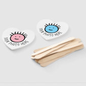 カスタム写真10 xハートハンドファン、テンプレートを優先 ハンドファン (組立なし)