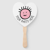 カスタム写真10 xハートハンドファン、テンプレートを優先 ハンドファン (正面)