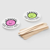 カスタム写真10 xラウンドハンドファン、テンプレート ハンドファン (組立なし)