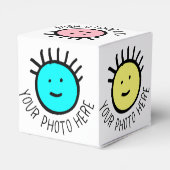 カスタム写真10 x SQUARE FAVOR BOX空白のテンプレート フェイバーボックス (裏面サイド)