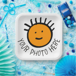 カスタム写真12大正方形紙プレートテンプレート ペーパープレート