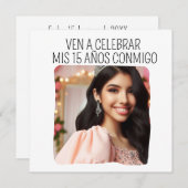 カスタム写真15th誕生日Mis Quince Quinceanera 招待状 (正面/裏面)