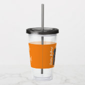 カスタム写真16ハッピーバースデーオレンジテンプレート アクリルタンブラー (右)