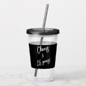 カスタム写真16ハッピーバースデーパーソナライズされた アクリルタンブラー (裏面)