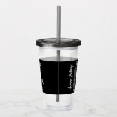 カスタム写真16ハッピーバースデーパーソナライズされた アクリルタンブラー (右)