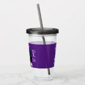 カスタム写真16ハッピーバースデー紫テンプレート アクリルタンブラー (左)