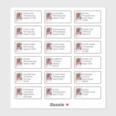 カスタム写真18受信者の名前アドレス シール (シート)