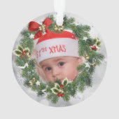 カスタム写真1stクリスマス オーナメント (裏面)
