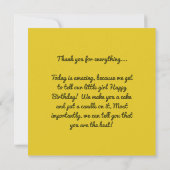 カスタム写真1st誕生日フラットサンキューカード(3) サンキューカード (裏面)