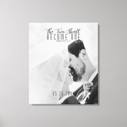 カスタム写真2枚が一つにな結婚る キャンバスプリント (正面)