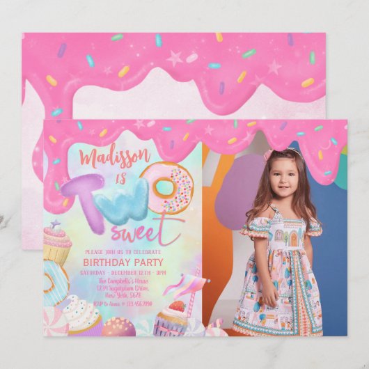 カスタム写真2枚 招待状 (正面/裏面)