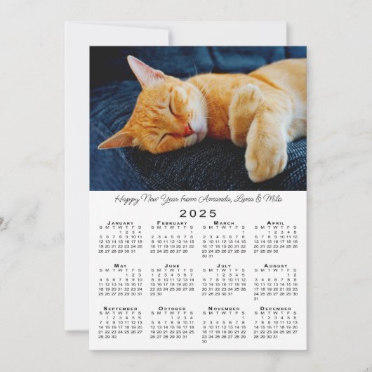 カスタム写真2025年カレンダー新年おめでとう シーズンカード (正面)