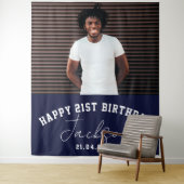 カスタム写真21歳の誕生日パーティーの背景 タペストリー (インサイチュ)