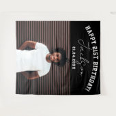 カスタム写真21歳の誕生日パーティーの背景 タペストリー (正面(横))