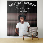カスタム写真21歳の誕生日パーティーの背景 タペストリー (インサイチュ)