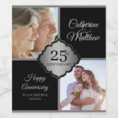 カスタム写真25周年記念ワインラベル ワインラベル (シングルラベル)