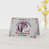 カスタム写真25結婚周年あいさつ カード (黄色い花)