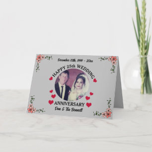 カスタム写真25結婚周年あいさつ カード