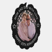 カスタム写真25結婚周年記念 オーナメントカード (右)