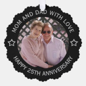 カスタム写真25結婚周年記念 オーナメントカード (正面)