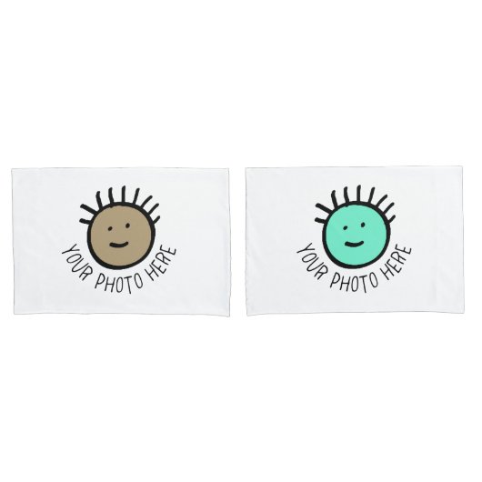 カスタム写真2 x標準PILLOLCASEテンプレート 枕カバー (フロントセット)