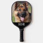 カスタム写真3パーソナライズされたイニシャルモノグラム ピックルボールラケット (正面)