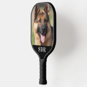 カスタム写真3パーソナライズされたイニシャルモノグラム ピックルボールラケット (左)