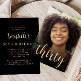 カスタム写真30歳の誕生日パーティー 招待状