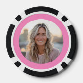 カスタム写真30th誕生日トランプのポーカーチップピンク&レッド ポーカーチップ (裏面)