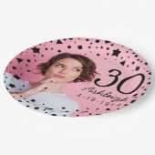 カスタム写真30th Brthday紙プレート ペーパープレート (アングル)