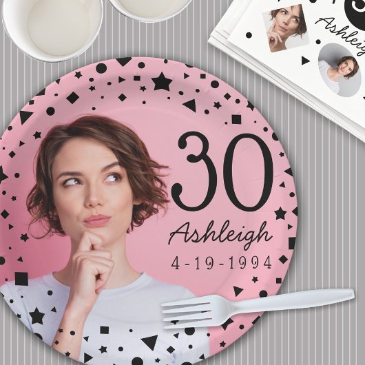 カスタム写真30th Brthday紙プレート ペーパープレート