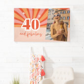 カスタム写真40と素晴らしい誕生日パーティバナー 横断幕 (インサイチュ)