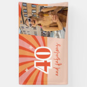 カスタム写真40と素晴らしい誕生日パーティバナー 横断幕 (縦)