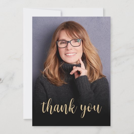 カスタム写真40歳の誕生日パーティー サンキューカード (正面)