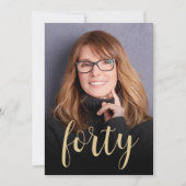 カスタム写真40歳の誕生日パーティー 招待状 (正面)