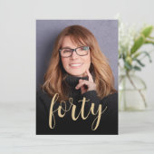 カスタム写真40歳の誕生日パーティー 招待状 (スタンド正面)