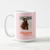 カスタム写真40歳の誕生日応援ピンクのアプリコット コーヒーマグカップ (左)