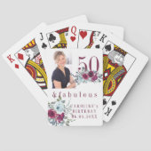 カスタム写真50と素晴らしいフローラ誕生日プレゼント トランプ (裏面)