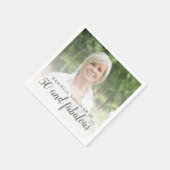 カスタム写真50と素晴らしい誕生日パーティー スタンダードカクテルナプキン (角)