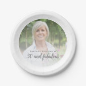 カスタム写真50と素晴らしい50番目の誕生日 ペーパープレート (正面)