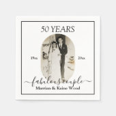 カスタム写真50周年記念結婚誕生日 スタンダードカクテルナプキン (正面)