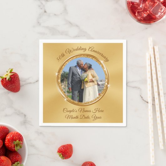 カスタム写真50周年記念飲料ナプキンス スタンダードカクテルナプキン (インサイチュ)