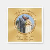 カスタム写真50周年記念飲料ナプキンス スタンダードカクテルナプキン (正面)