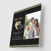 カスタム写真50周年記念 スクエア壁時計 (傾斜)