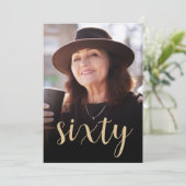 カスタム写真60歳の誕生日パーティー 招待状 (スタンド正面)